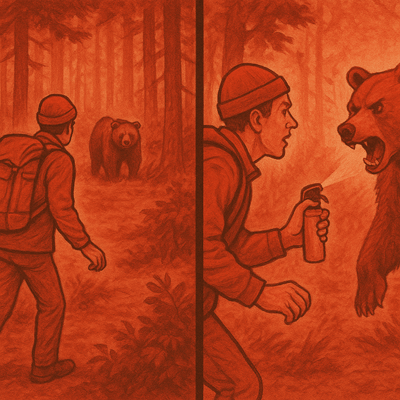 熊撃退スプレーの不適切使用